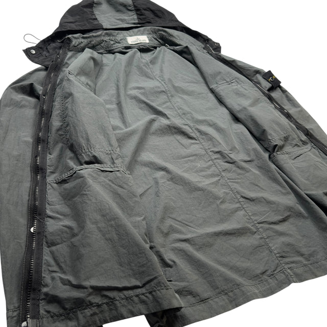 S/S 15 Stone Island Cotton Blend Poplin Multipocket Hooded Overshirt - Grey
