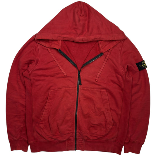 A/W 16 Stone Island Full Zip Hoodie - Red
