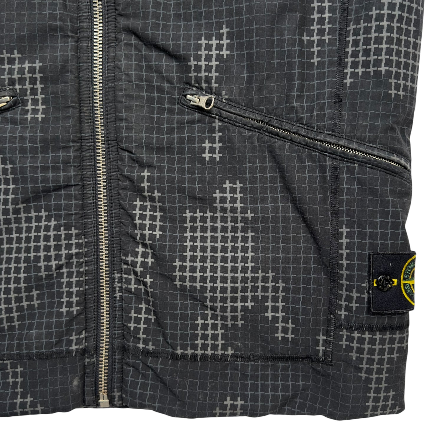 A/W 17 Stone Island Full Compact Rip Stop SI Check Grid Camo Gilet