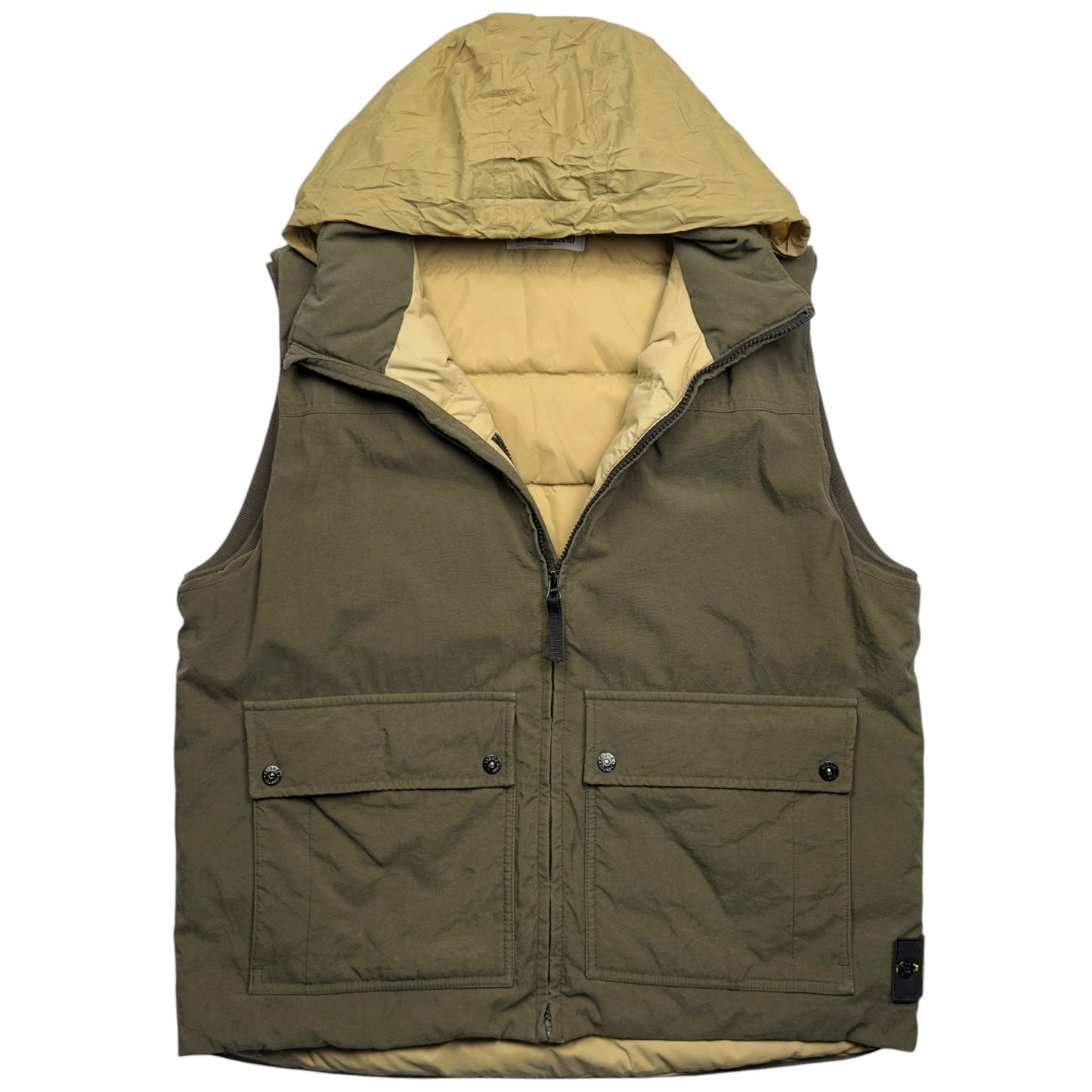A/W 12 Stone Island Reps Nylon Down Gilet - Olive Green