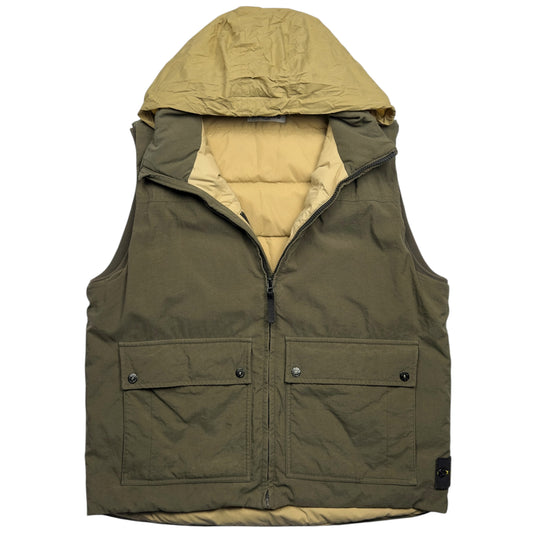 A/W 12 Stone Island Reps Nylon Down Gilet - Olive Green