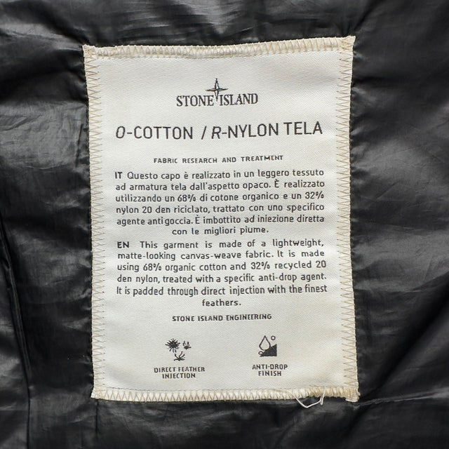 A/W 21 Stone Island O-Cotton / R-Nylon Tela Down Puffer Jacket - Black