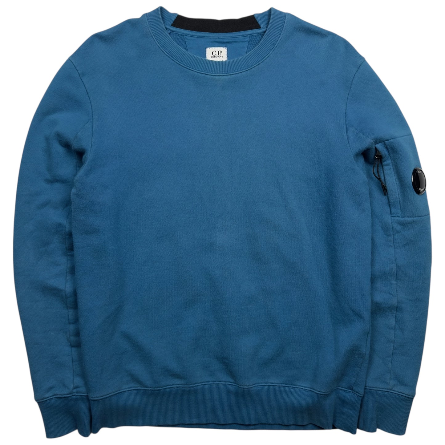 C.P. Company Diagonal Raised Fleece Crewneck Sweater - Blue