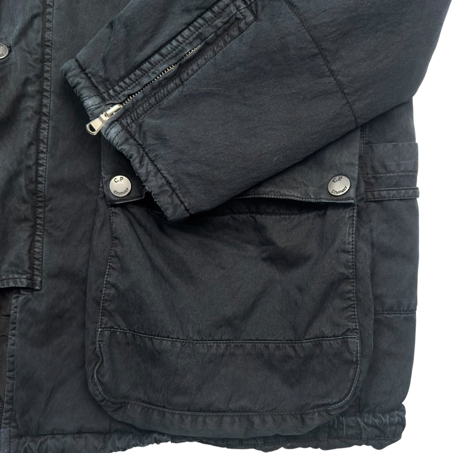 C.P. Company Quilt Lined Goggle Jacket - Black