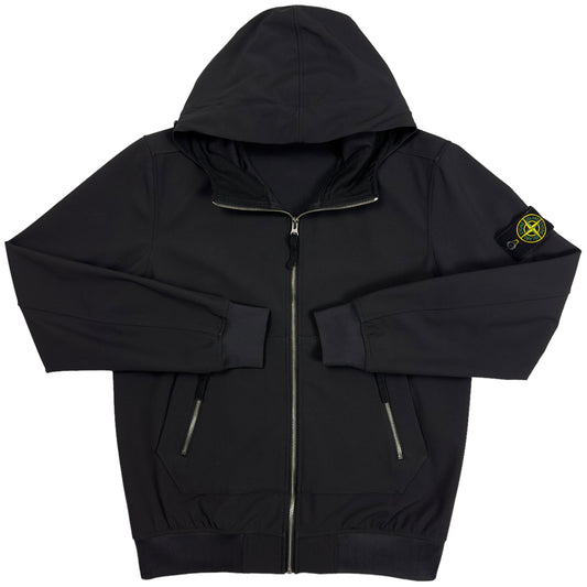 S/S 21 Stone Island Light Soft Shell-R Jacket with e-dye Technology - Black