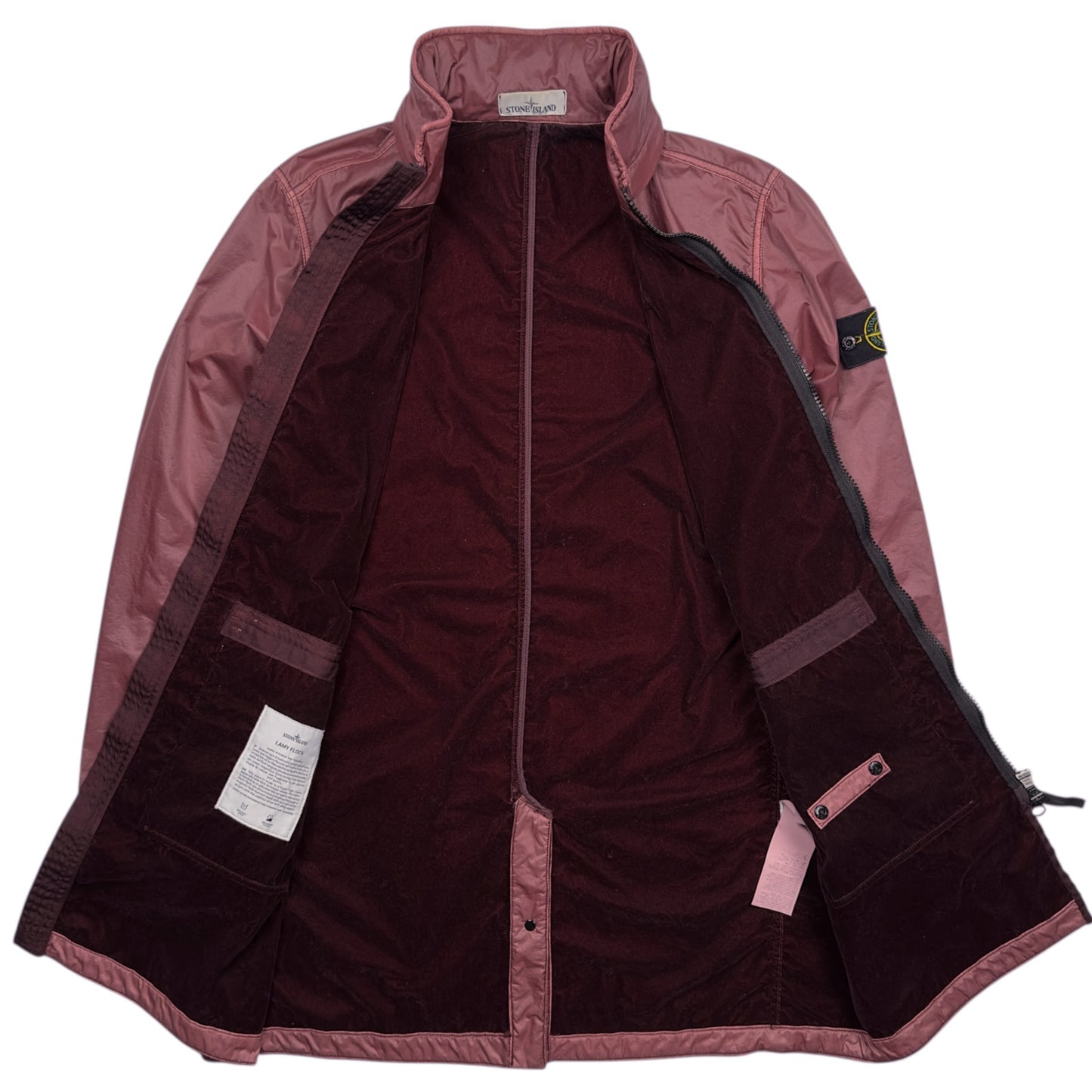 A/W 19 Stone Island Lamy Flock Trench Coat - Burgundy