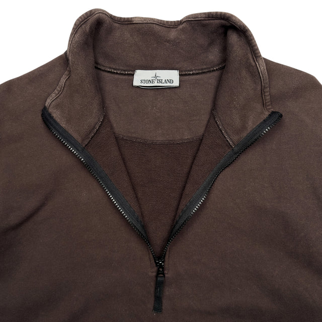 A/W 21 Stone Island Quarter Zip Sweater - Brown