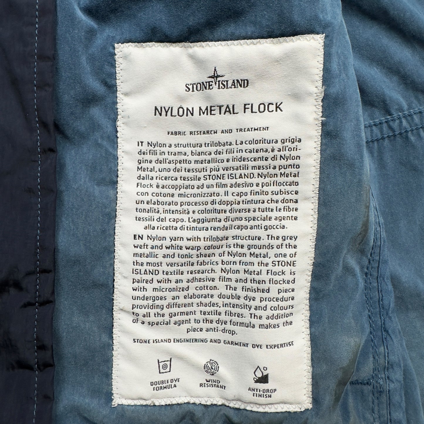 A/W 17 Stone Island Nylon Metal Flock Jacket - Navy