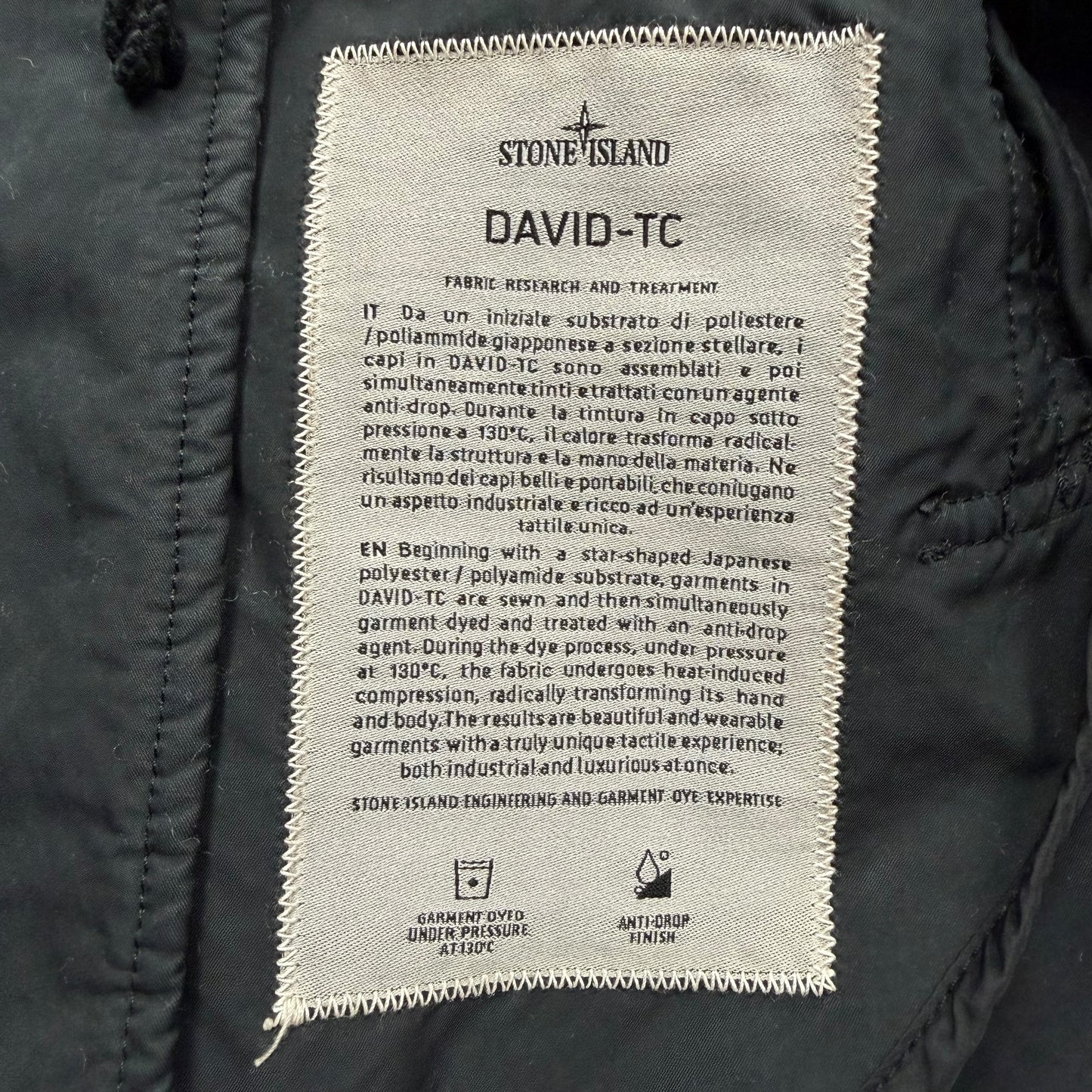 A/W 20 Stone Island David TC Parka Jacket with Knit Wool Lining & Shearling Hood - Black