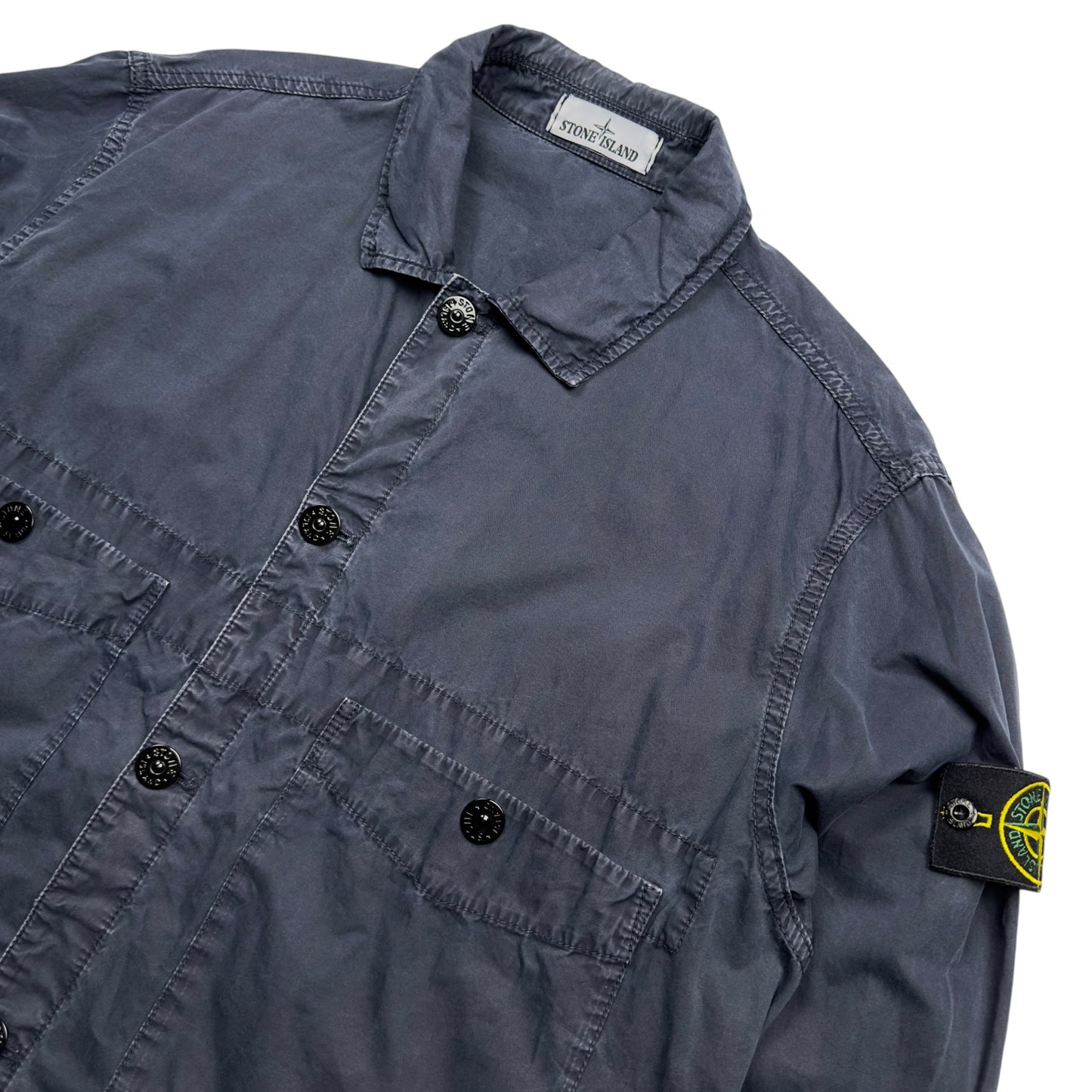 S/S 21 Stone Island Cotton Pocket Overshirt Jacket - Navy