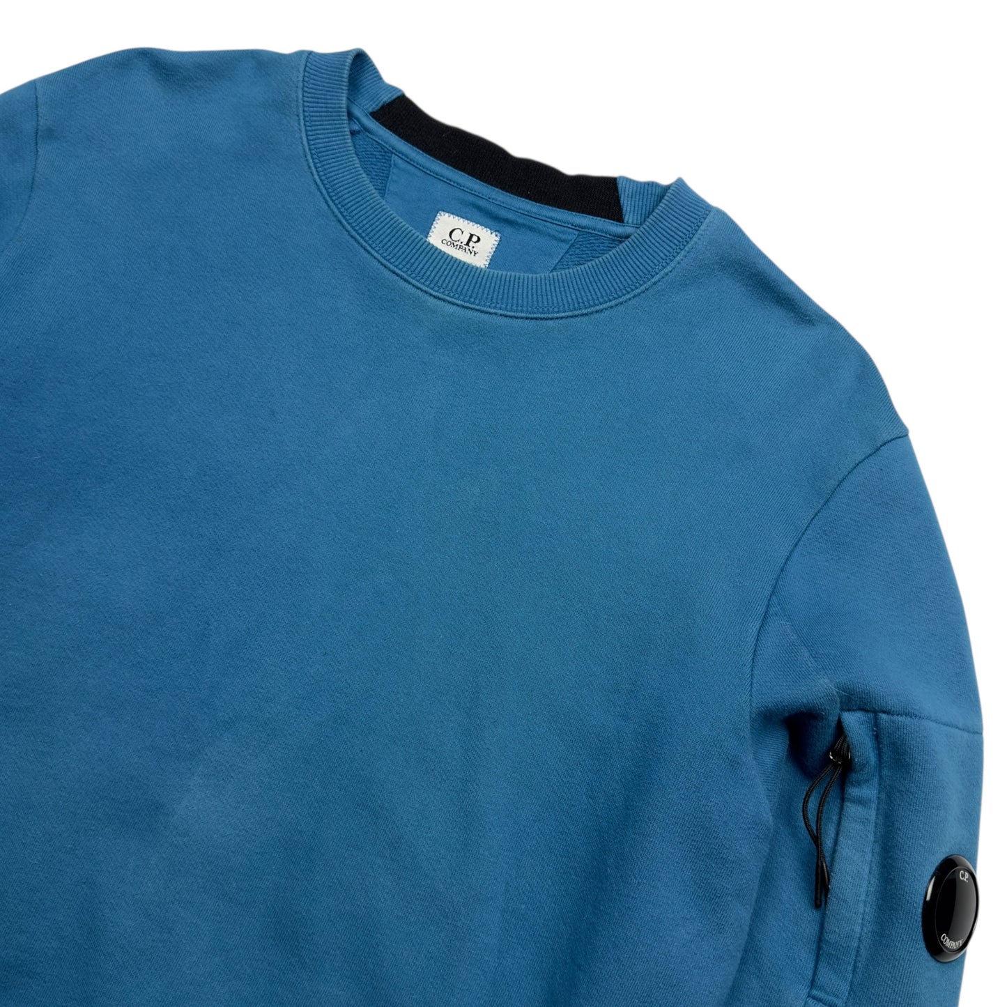 C.P. Company Diagonal Raised Fleece Crewneck Sweater - Blue