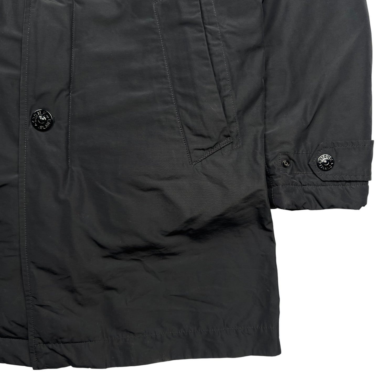 A/W 16 Stone Island Micro Reps with Primaloft Trench Coat - Black