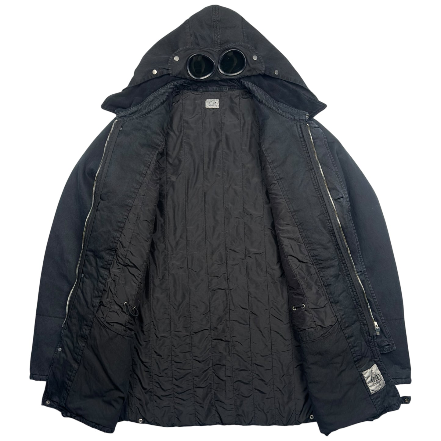 C.P. Company Quilt Lined Goggle Jacket - Black