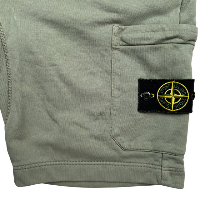 S/S 19 Stone Island Cotton Jersey Cargo Shorts - Sage Green