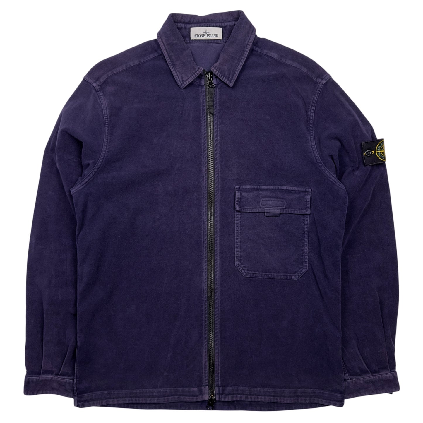 A/W 18 Stone Island Moleskin Cotton Overshirt Jacket - Purple