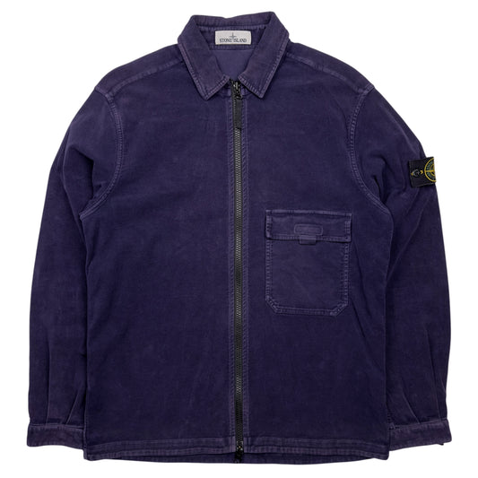 A/W 18 Stone Island Moleskin Cotton Overshirt Jacket - Purple