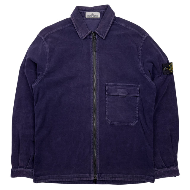 A/W 18 Stone Island Moleskin Cotton Overshirt Jacket - Purple