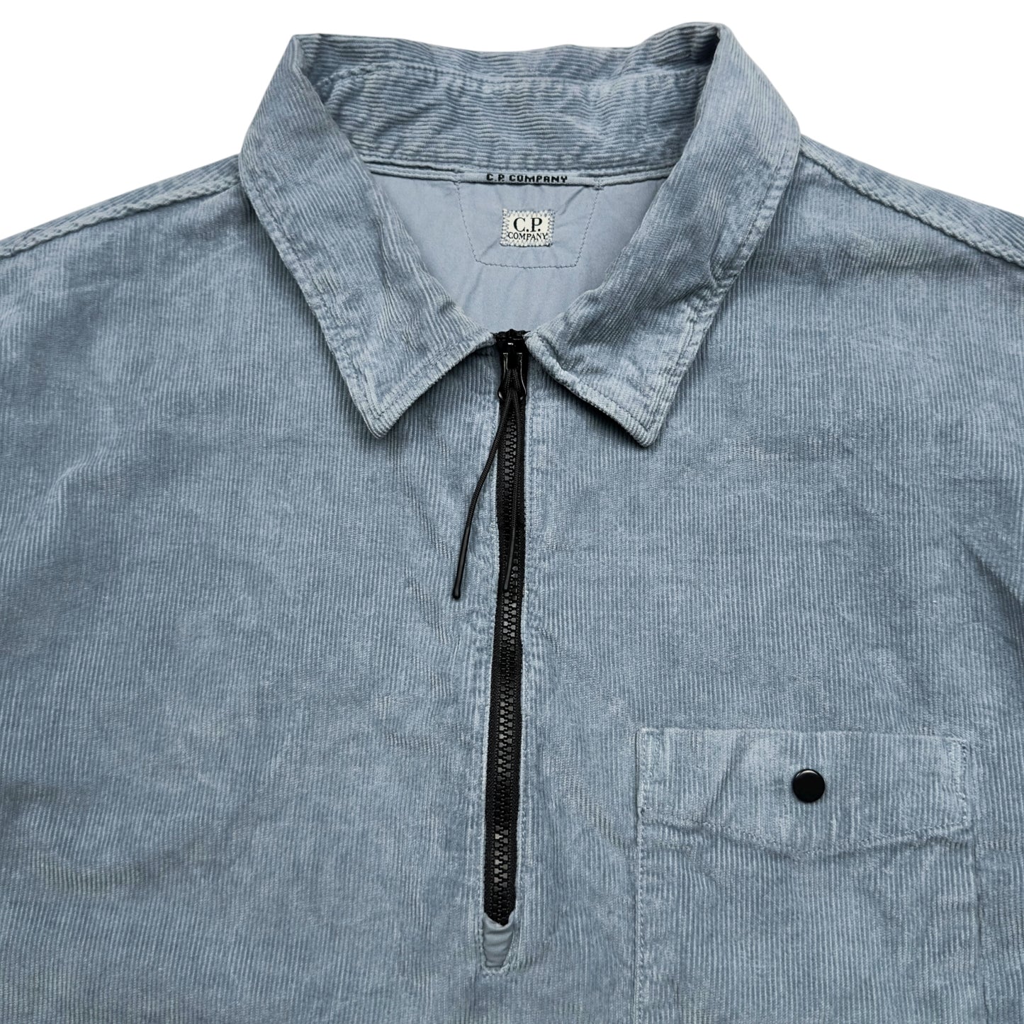 C.P. Company Corduroy Quarter Zip Overshirt - Blue