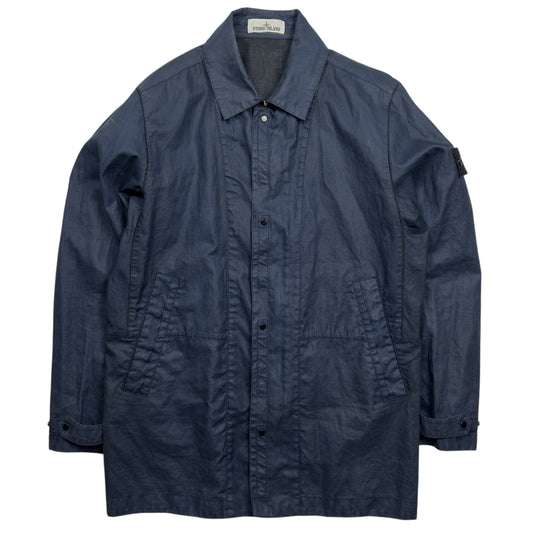 S/S 19 Stone Island Lino Resinato TC Jacket - Navy