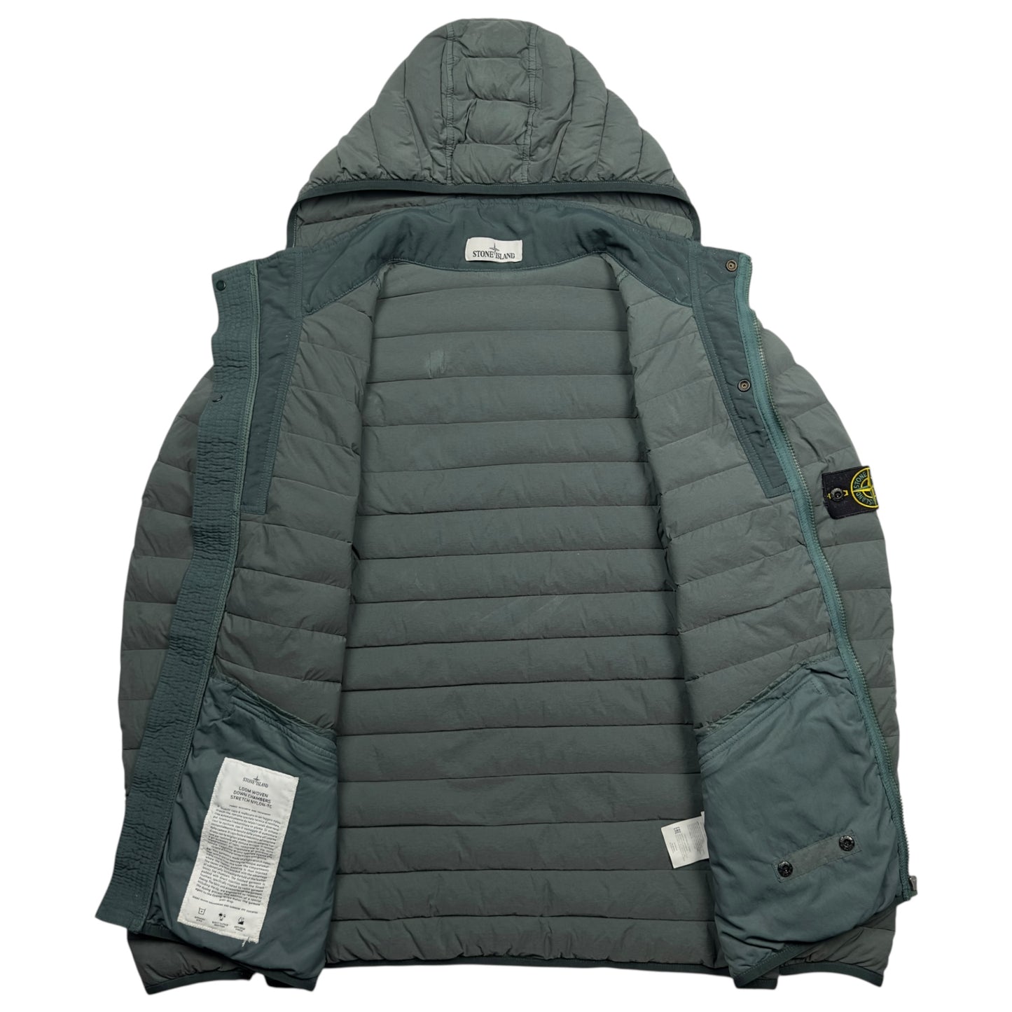 A/W 19 Stone Island Loom Woven Down Chambers Stretch Nylon Down TC Puffer Jacket - Green