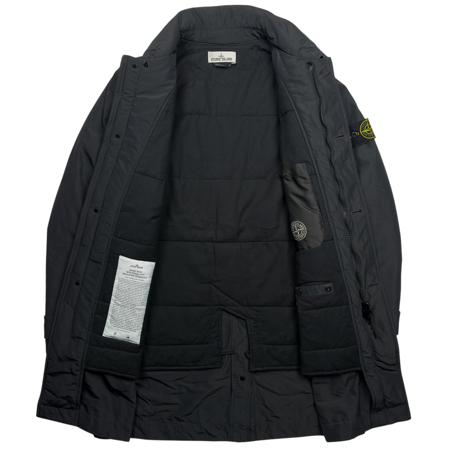 A/W 16 Stone Island Micro Reps with Primaloft Trench Coat - Black