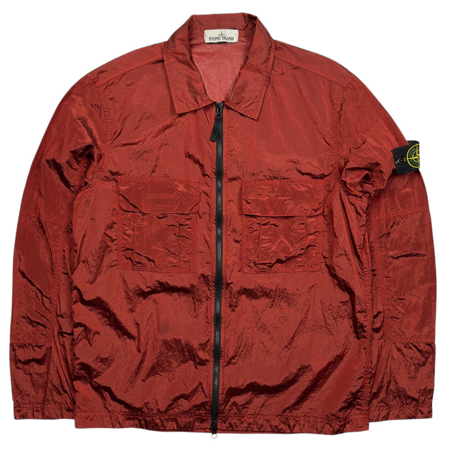 S/S 19 Stone Island Nylon Metal Ripstop Overshirt - Red