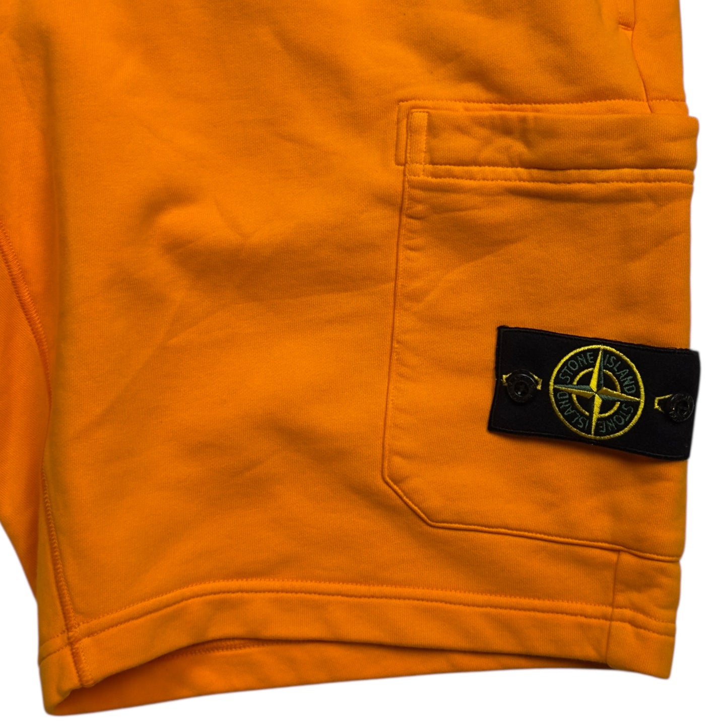 Stone Island Cotton Jersey Cargo Shorts - Orange