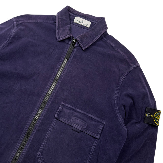 A/W 18 Stone Island Moleskin Cotton Overshirt Jacket - Purple