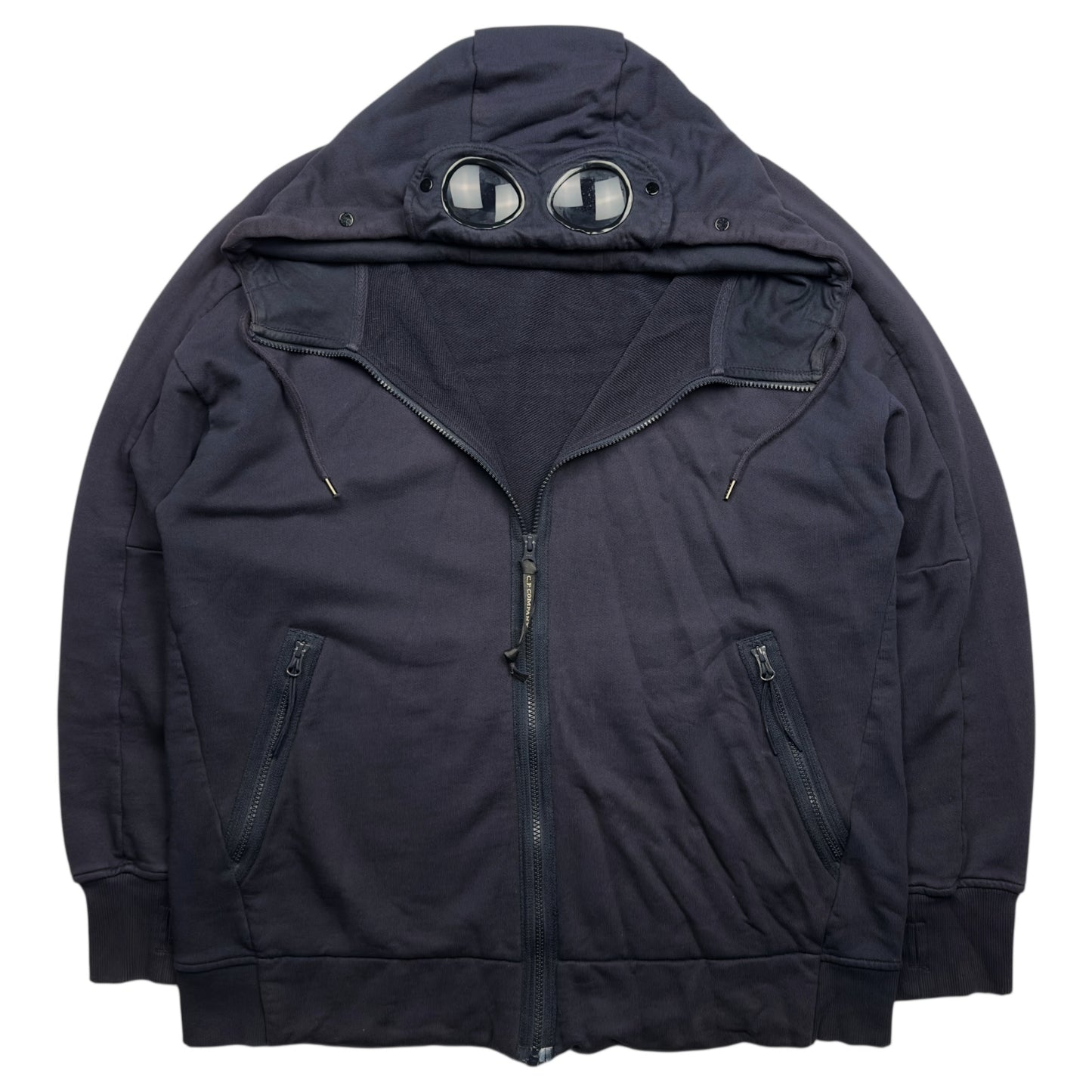 C.P. Company Diagonal Raised Fleece Goggle Full Zip - Navy
