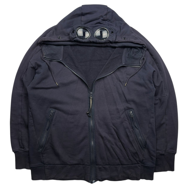 C.P. Company Diagonal Raised Fleece Goggle Full Zip - Navy