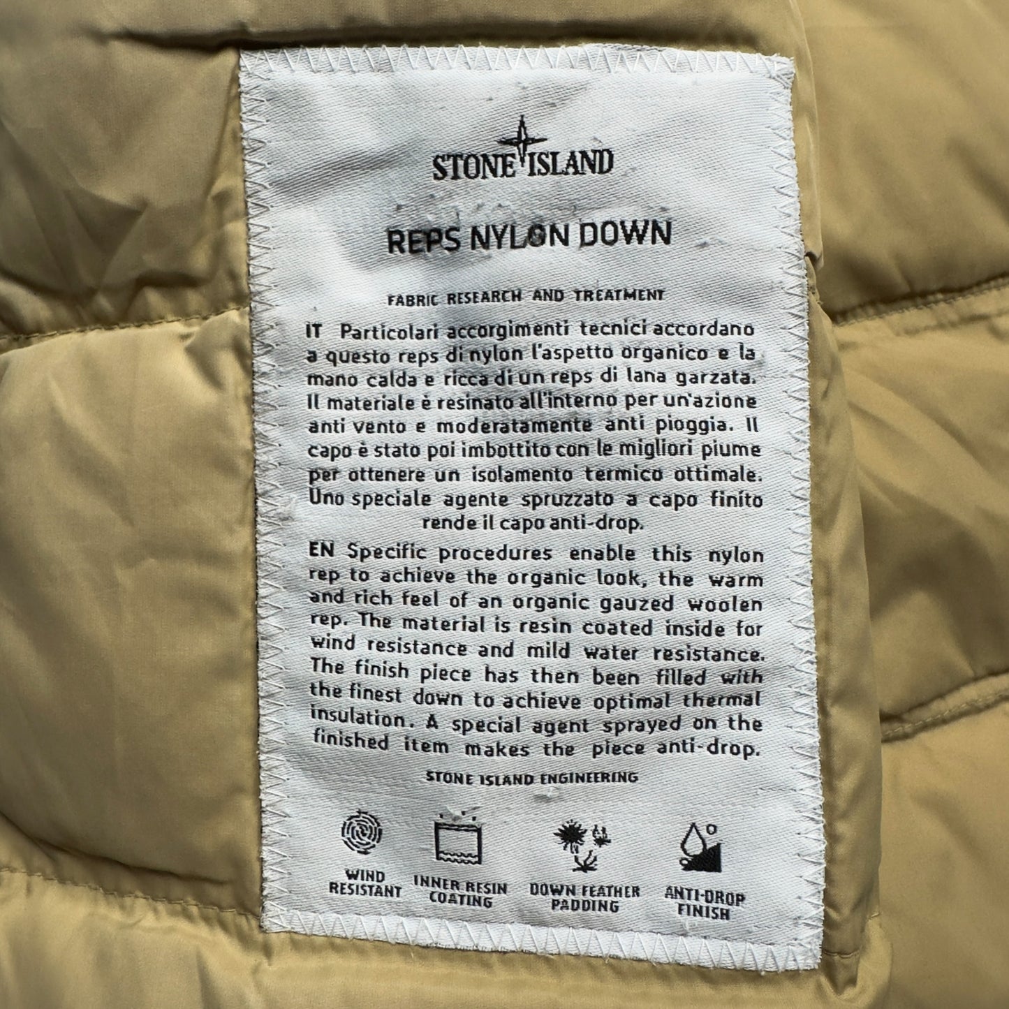 A/W 12 Stone Island Reps Nylon Down Gilet - Olive Green