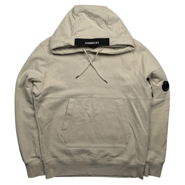 C.P. Company Diagonal Fleece Lens Hoodie - Light Beige