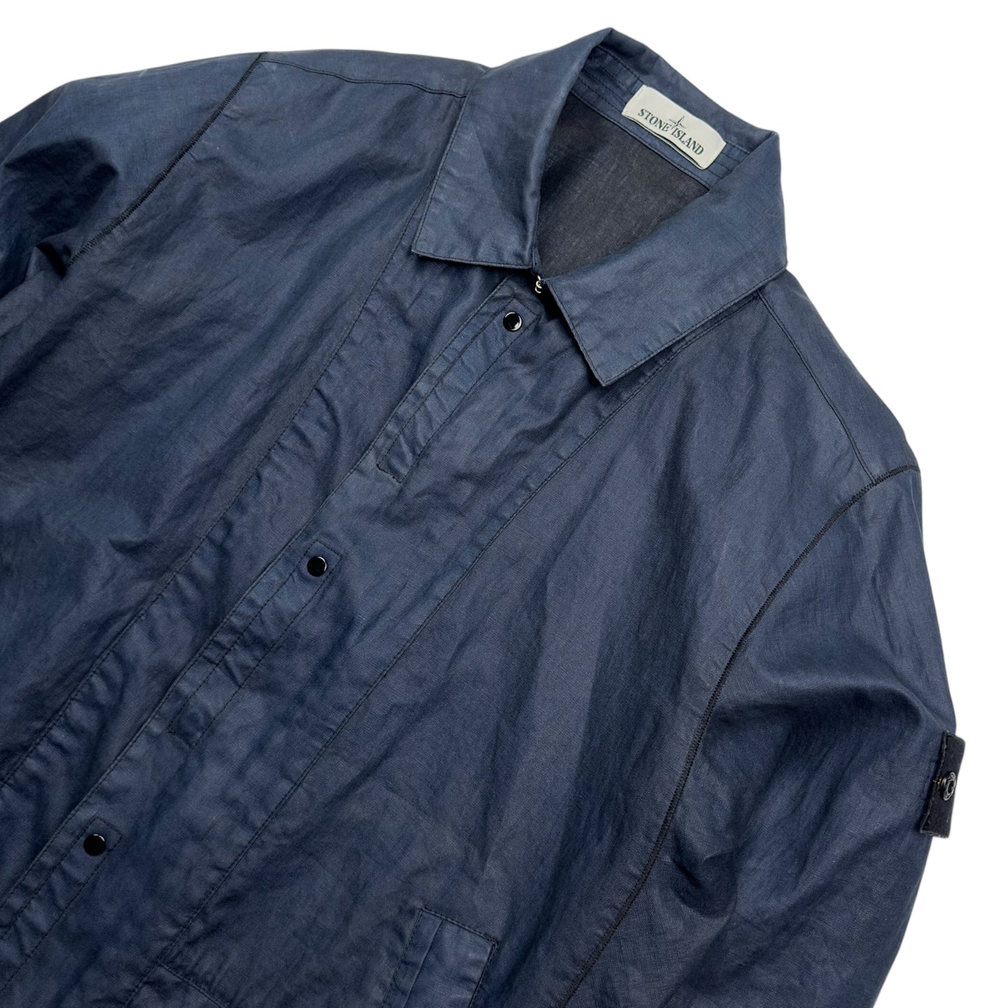 S/S 19 Stone Island Lino Resinato TC Jacket - Navy