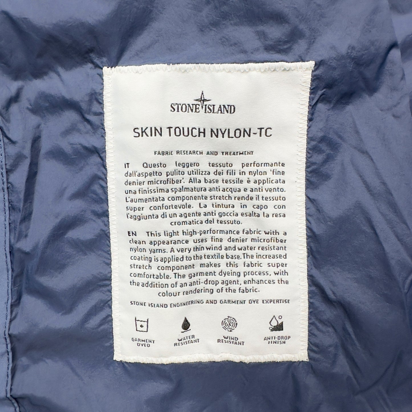 S/S 21 Stone Island Skin Touch Nylon TC - Blue