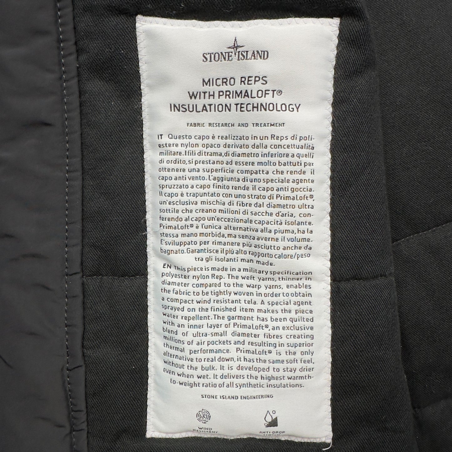 A/W 16 Stone Island Micro Reps with Primaloft Trench Coat - Black