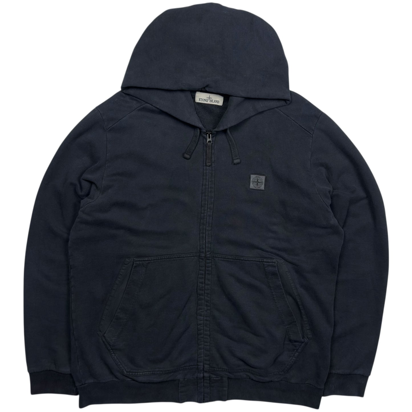 A/W 14 Stone Island Patch Full Zip Hoodie - Navy