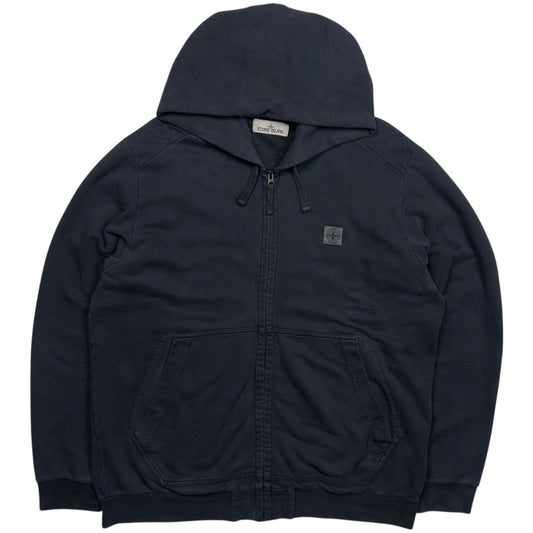A/W 14 Stone Island Patch Full Zip Hoodie - Navy