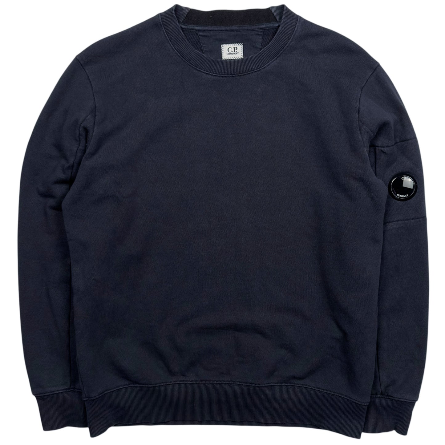 C.P. Company Diagonal Raised Fleece Crewneck Sweater - Navy