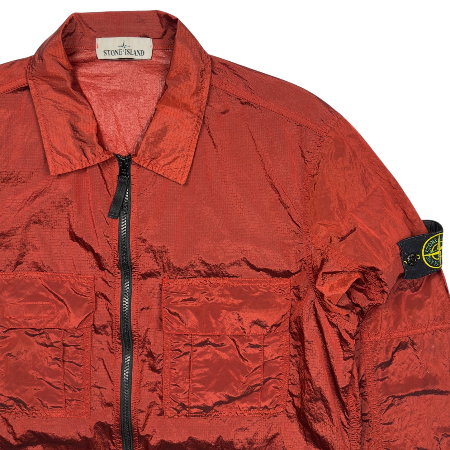 S/S 19 Stone Island Nylon Metal Ripstop Overshirt - Red