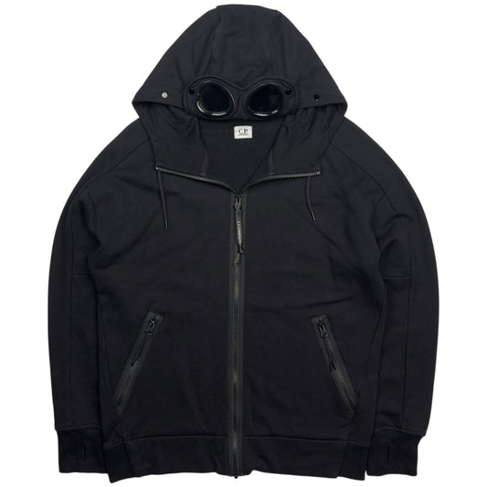 C.P. Company Diagonal Raised Fleece Goggle Full Zip - Black