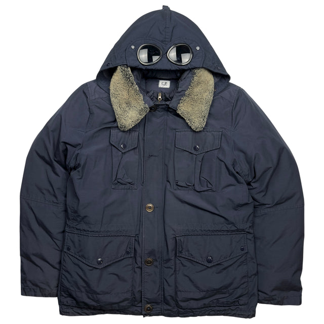 C.P. Company Denver Down Lined Shearling Collar Goggle Jacket - Navy