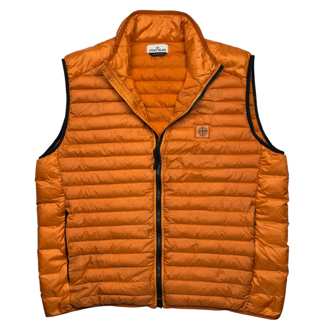 S/S 23 Stone Island Loom Woven Chambers R-Nylon Down TC Puffer Gilet - Orange