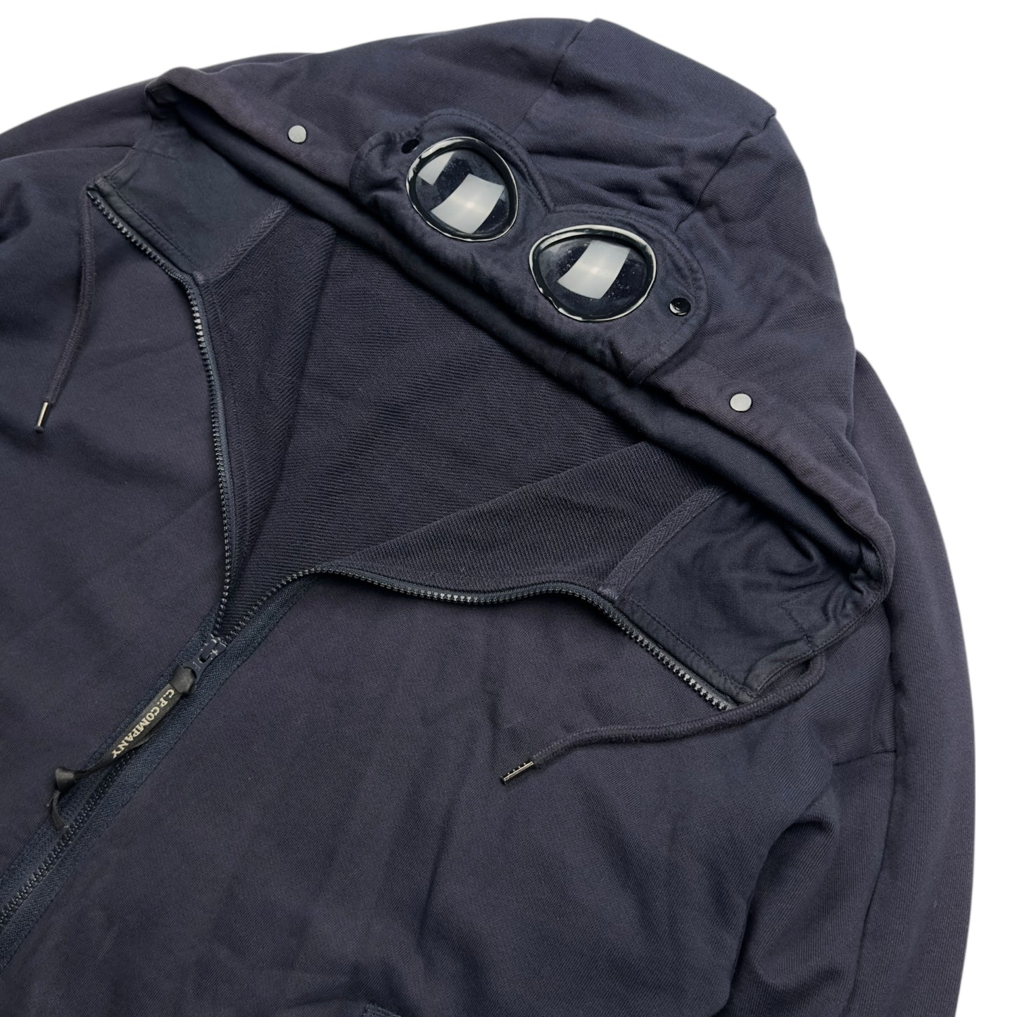 C.P. Company Diagonal Raised Fleece Goggle Full Zip - Navy