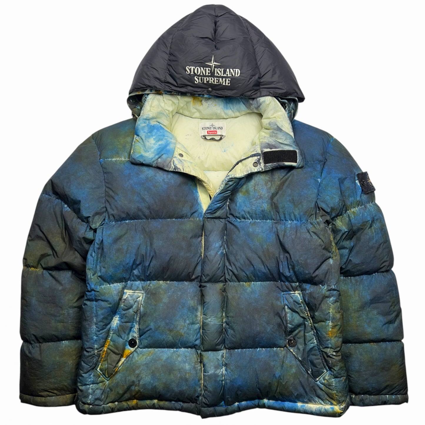 A/W 20 Stone Island Supreme Paintball Camouflage Crinkle Reps NY Down Puffer Jacket