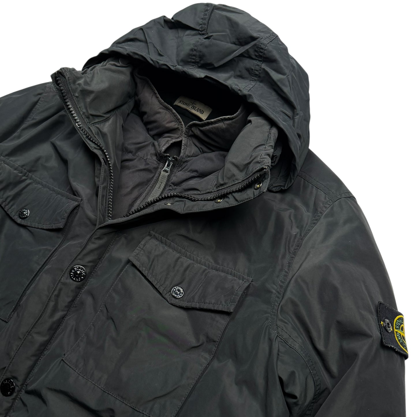 A/W 13 Stone Island Micro Reps Down Puffer Jacket - Black