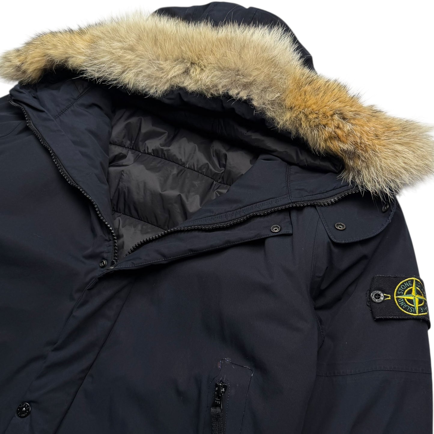 A/W 16 Stone Island Water Repellent Supima Cotton with Primaloft Fur Trimmed Jacket