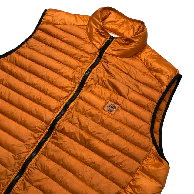 S/S 23 Stone Island Loom Woven Chambers R-Nylon Down TC Puffer Gilet - Orange