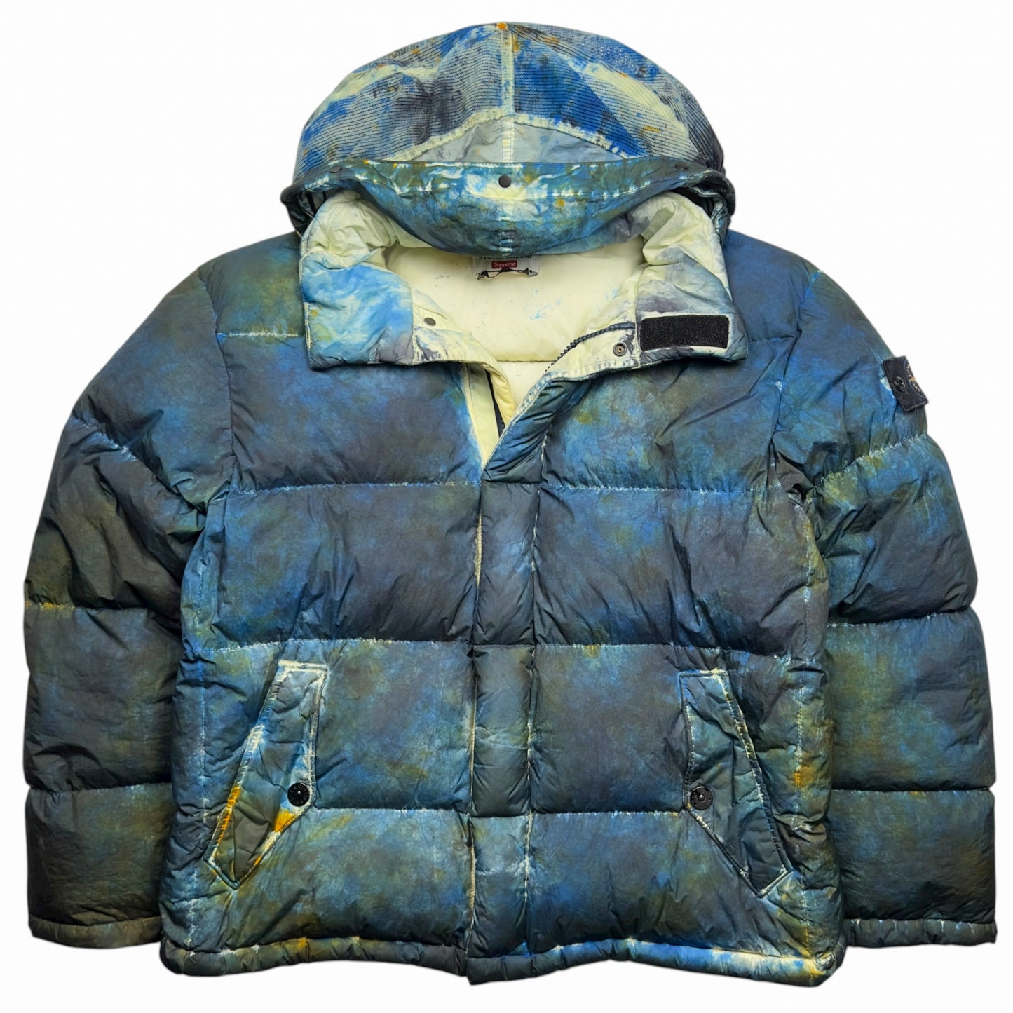 A/W 20 Stone Island Supreme Paintball Camouflage Crinkle Reps NY Down Puffer Jacket