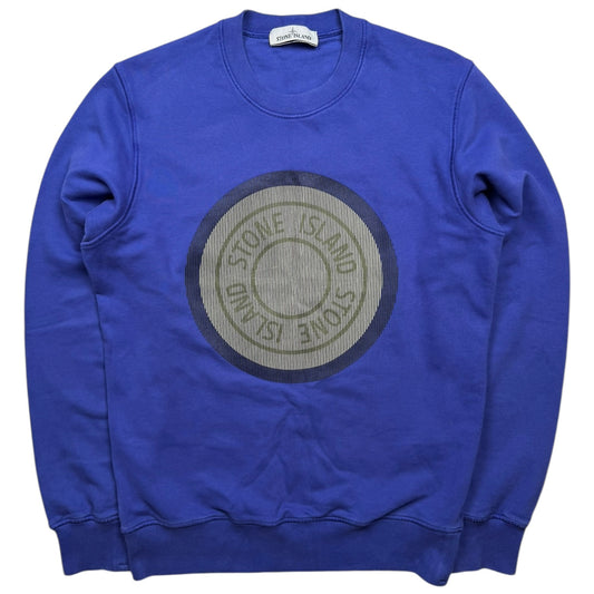 A/W 21 Stone Island 'Lenticular One' Rubber 3D Logo Crewneck - Blue