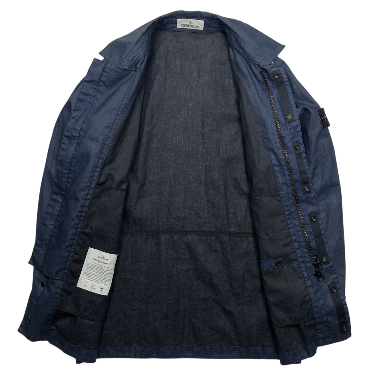 S/S 19 Stone Island Lino Resinato TC Jacket - Navy
